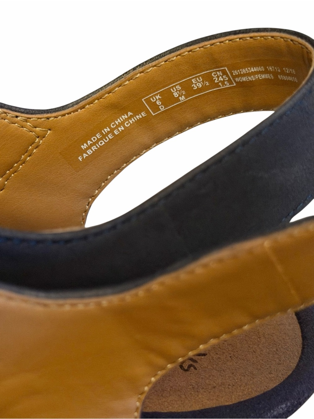 Clarks Reedly Juno Navy Nubuck Platform Wedge Comfort Soft Cushion Sandals 8.5 - Picture 4 of 10